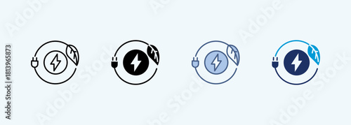 clean energy multiple style icon collection