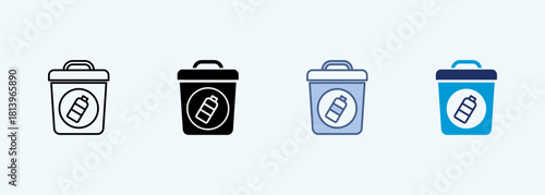 plastic waste multiple style icon collection