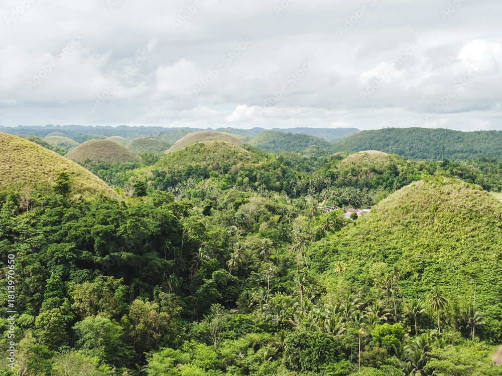 Fototapeta premium Stunning views of Chocolate Hills. Beautiful landmark