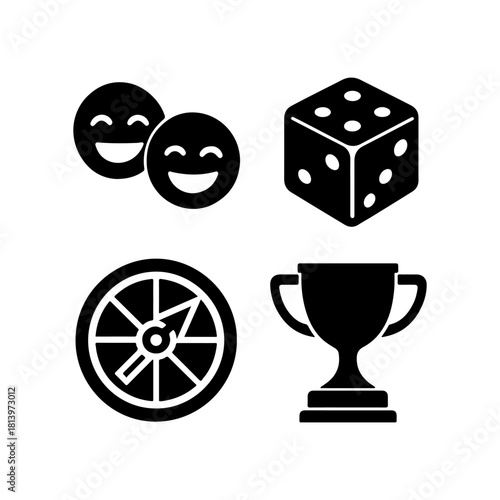 Four icons representing fun games and competition