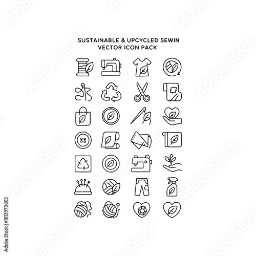 Hand drawn sewing and craft icons vector collection pack