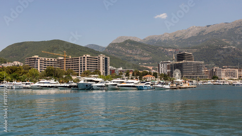 A view of the piers in Budva, Montenegro