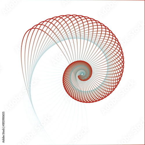 Abstract nautilus shell geometric pattern