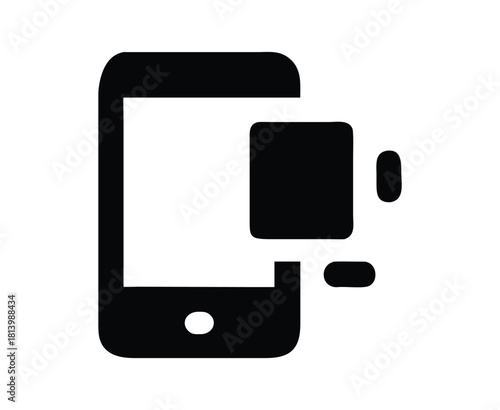 This vector graphic showcases a sleek smartphone with a dynamic screen rotation feature, perfect for illustrating mobile technology, app development, and responsive design concepts isolated on