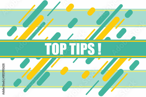 Vector banner. Megaphone with top tips speech bubble. Loudspeaker. Banner for business, marketing. Banner design vector illustration.