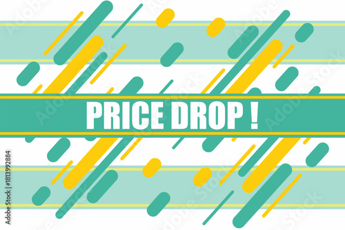 Vector banner. Megaphone with price drop speech bubble. Loudspeaker. Banner for business, marketing. Banner design vector illustration.