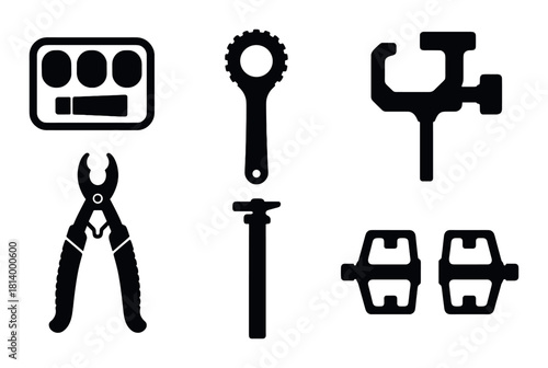 Bicycle repair tools set for maintenance and repairs