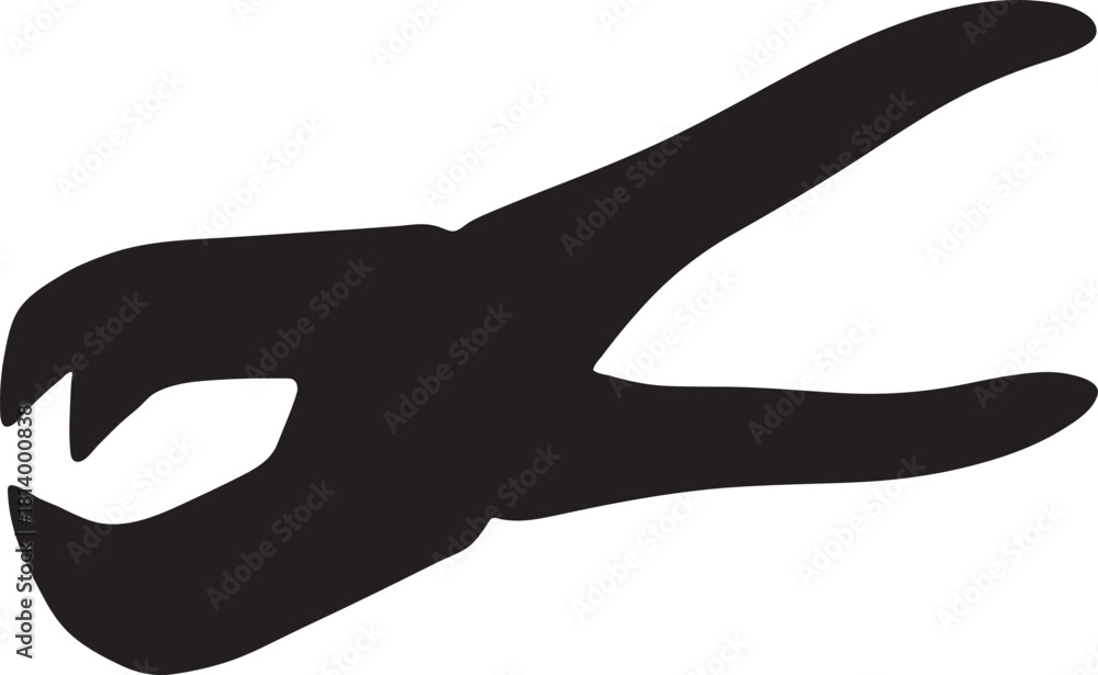 Obraz premium Pliers silhouette simple vector illustration of tool isolated on white background for construction and repair