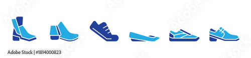 Man and woman shoes line icons. Editable stroke. Vector illustration
