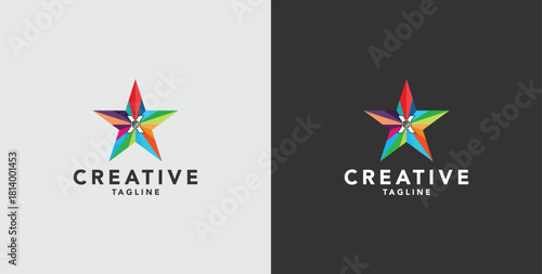 Digital colorful abstract icons, elements and symbols with initial X logo, template