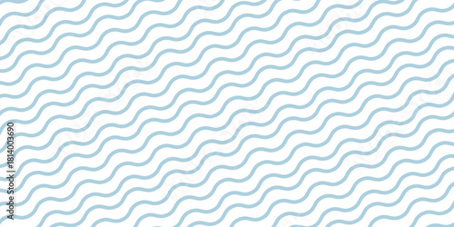 Seamless Wave Pattern, Hand drawn water sea vector background. Wavy beach print, curly grunge paint lines,