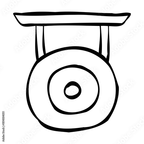 Gong hand drawn icon