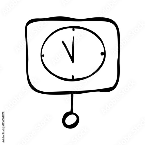 Clock hand drawn icon
