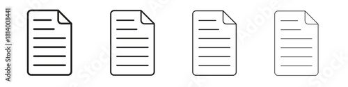 Document icon set. editable stroke eps 10 vector illustration.