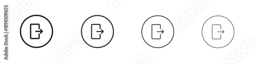 Exit icon set. editable stroke eps 10 vector illustration.