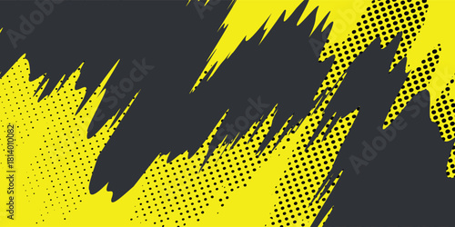 Dots halftone yellow and dark blue color pattern gradient grunge texture background. Dots pop art sport style vector illustration.Eps 10