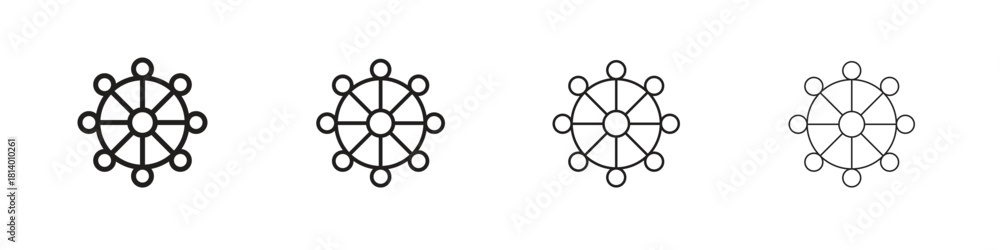 Fototapeta premium Ferris wheel icon set. editable stroke eps 10 vector illustration.
