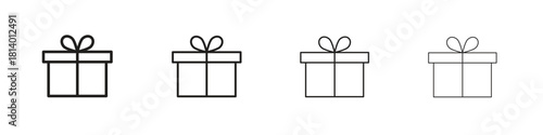 Gift icon set. editable stroke eps 10 vector illustration.