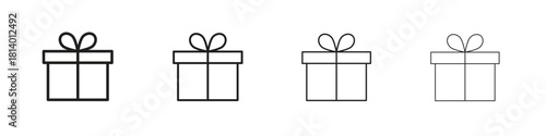 Gift icon set. editable stroke eps 10 vector illustration.