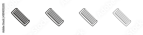 Hair brush icon set. editable stroke eps 10 vector illustration.