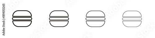 Hamburger icon set. editable stroke eps 10 vector illustration.