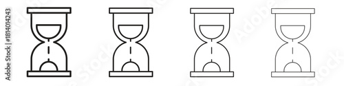 Hourglass icon set. editable stroke eps 10 vector illustration.