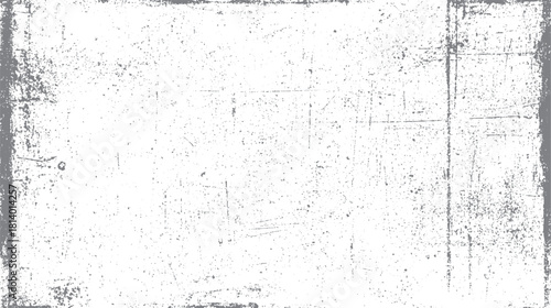 White background with distressed grey grunge texture and scattered speckles and scratches vector