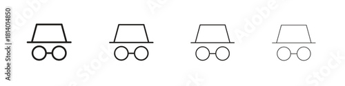 Incognito icon set. editable stroke eps 10 vector illustration.