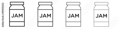 Jam icon set. editable stroke eps 10 vector illustration.