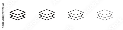 Layers icon set. editable stroke eps 10 vector illustration.