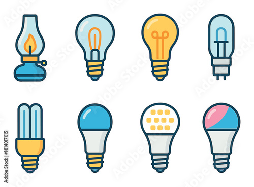 Various light bulb styles: vintage to modern led