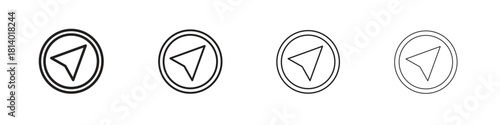 Navigation icon set. editable stroke eps 10 vector illustration.