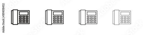 Office phone icon set. editable stroke eps 10 vector illustration.