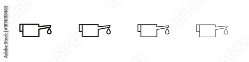 Oil can icon set. editable stroke eps 10 vector illustration.