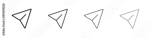 Paper plane icon set. editable stroke eps 10 vector illustration.