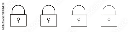 Password icon set. editable stroke eps 10 vector illustration.