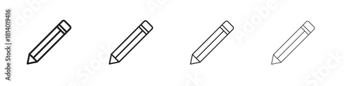 Pencil icon set. editable stroke eps 10 vector illustration.