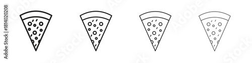 Pizza slice icon set. editable stroke eps 10 vector illustration.