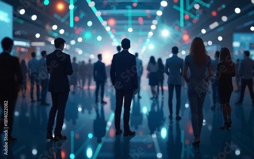 A network of connected people with a large group of employees. Organized communication system between company workers. Decentralized networking communication. Partnerships, business relations