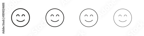 Smile icon set. editable stroke eps 10 vector illustration.