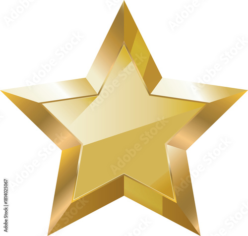 Gold star design /Golden 3D Star Icon  Shiny Metallic Award Emblem Vector Design