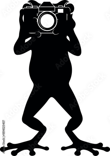 Frog photographer silhouette