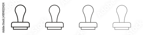 Stamp icon set. editable stroke eps 10 vector illustration.