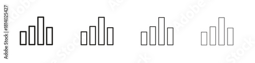 Stats icon set. editable stroke eps 10 vector illustration.