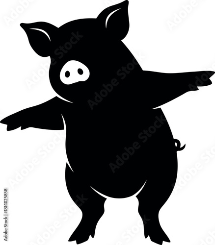 Dabbing pig silhouette