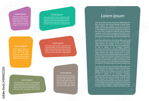 Colorful Quote Text Template vector - Quote speech box design templates set. Collection of quote box frames and icons. Infographic colorful template design