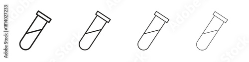Test tube icon set. editable stroke eps 10 vector illustration.