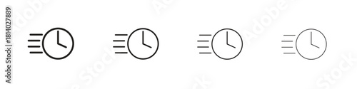 Time fast icon set. editable stroke eps 10 vector illustration.