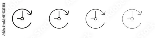 Time forward icon set. editable stroke eps 10 vector illustration.