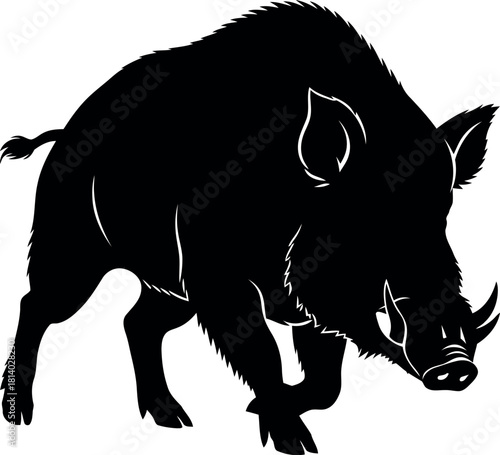 Wild boar silhouette fierce animal icon